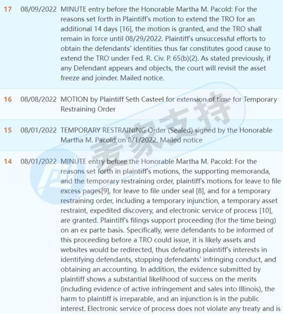 Keith律所代理攝影師Seth Casteel又起3起侵權案，案件均已進入TRO階段！