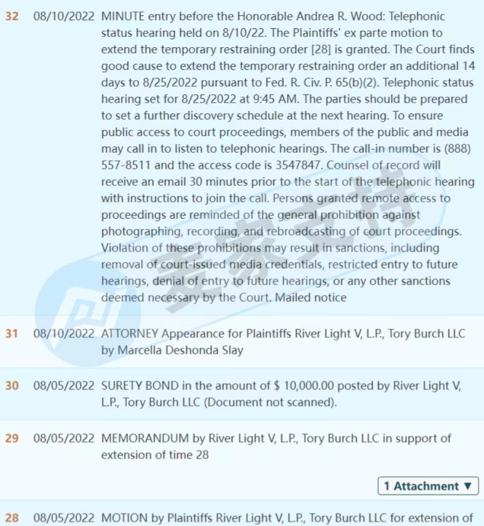 BC代理知名時尚品牌Tory Burch侵權(quán)一案，案件已進(jìn)入TRO階段！