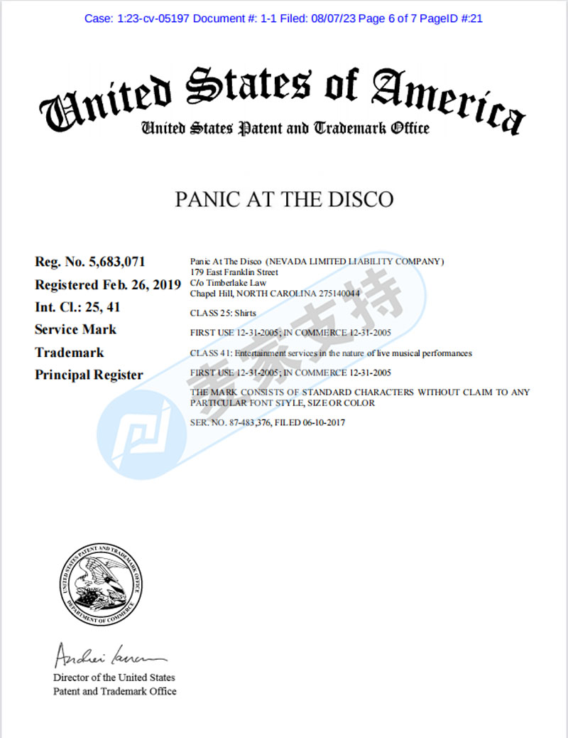 樂隊維權再發新案！Panic! at the Disco樂隊委托TME律所商標維權，速查避雷！