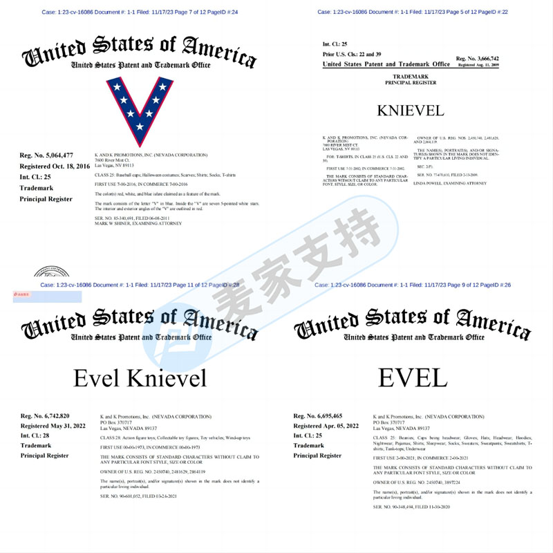 TME律所新代理Evelknievel商標維權，涉及品類眾多，速速排查