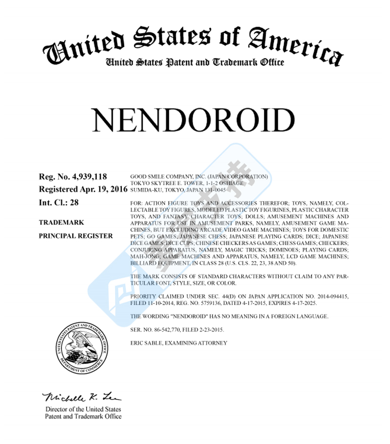 Nendoroid系列商標委托David律所隱匿立案，已TRO凍結涉案賬戶捍衛權益